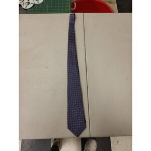 Yonkers Tie 90% Silk 10% Poly Necktie Mens USA Made Blue Pattern Dress Neck Wear